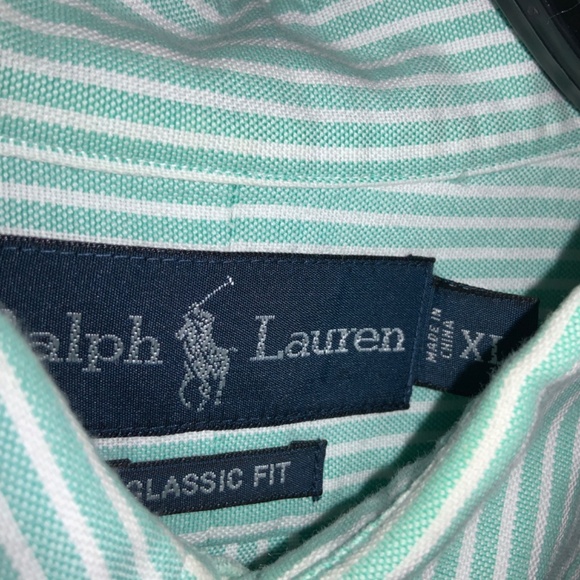 Ralph Lauren Classic Fit striped button down shirt Sz XL 100% cotton logo - Picture 5 of 7